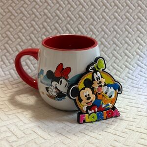 Disney Red and White Mug with Mickey and Friends Design